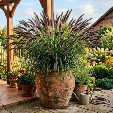 rozplenica-japonska-Moudry w donicy na tarasie